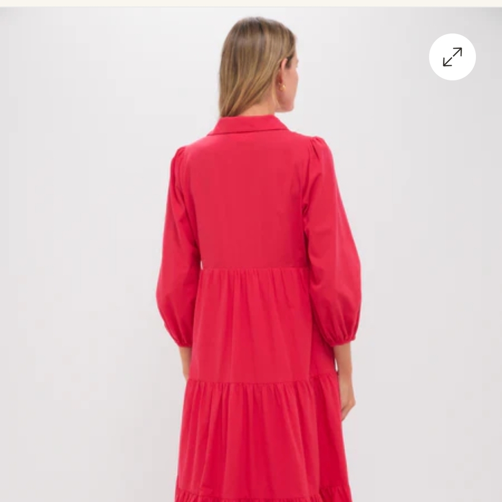 Pomander Place Hibiscus Red Tiered Maxi Dress - Picture 3 of 4